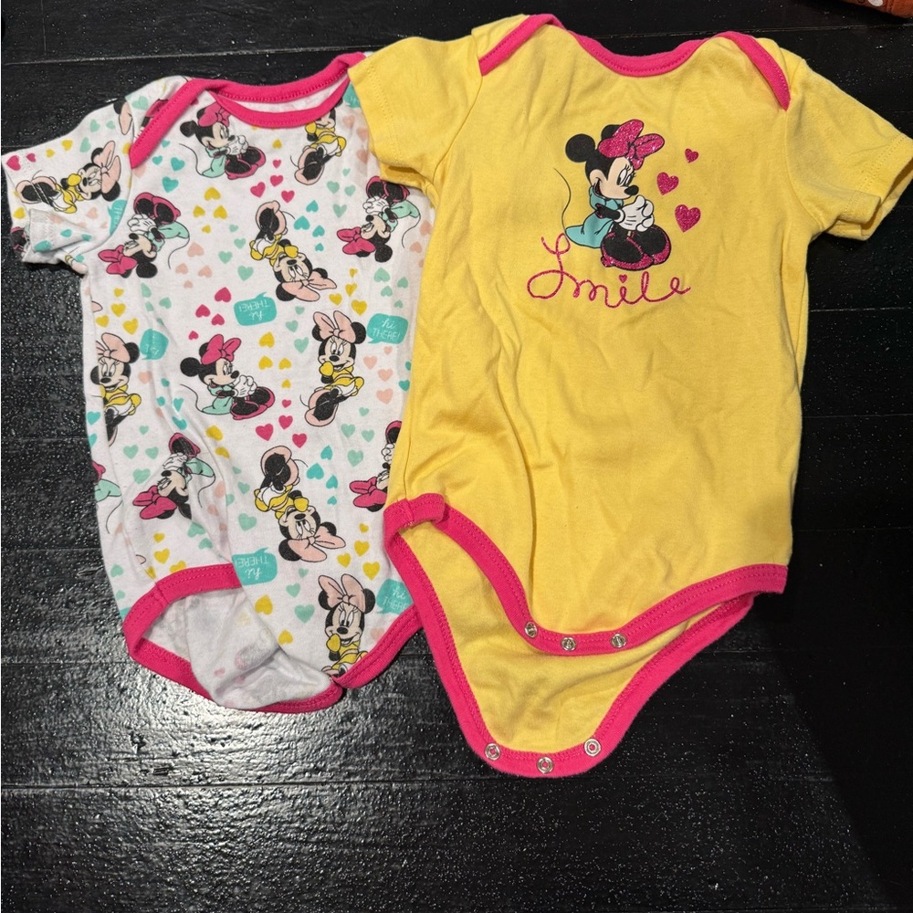 2 Disney Baby Minnie Mouse onesie. Used 24 month